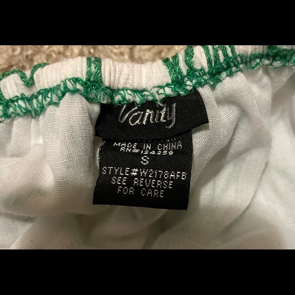 Green And White Vanity Women’s Small Halter Tank - Picture 5 of 7